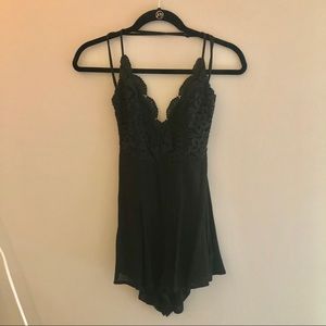 black, lace romper